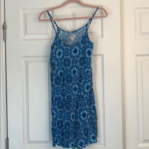 Blue and white dress